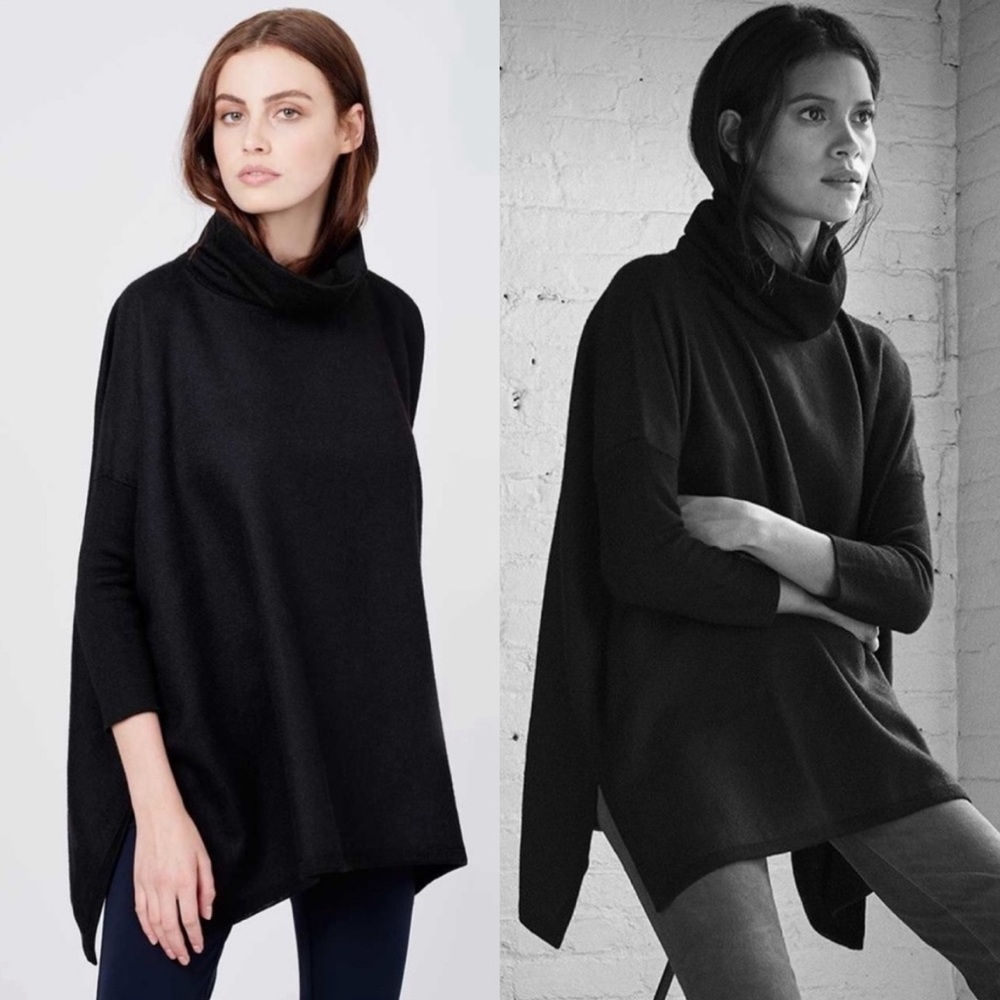 Cuyana Baby Alpaca Oversized Turtleneck
Sweater In Black M/L